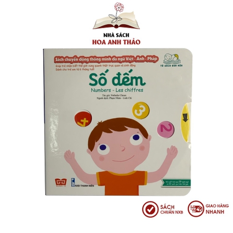 Sách chuyển động tương tác - Đa ngữ Anh Việt Pháp chủ đề Numbers Số đếm