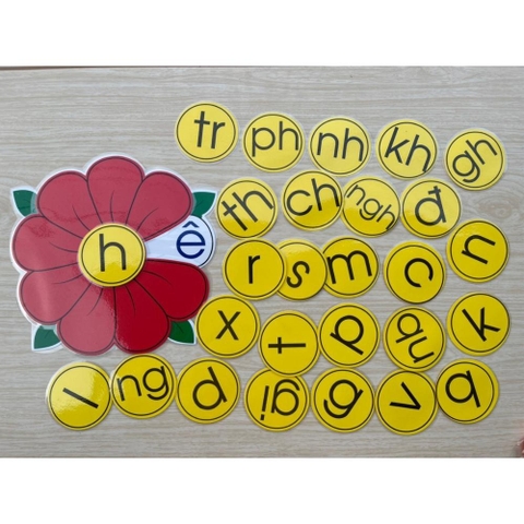 Hoa xoay học chữ cái - ghép vần có nam châm gắn bảng