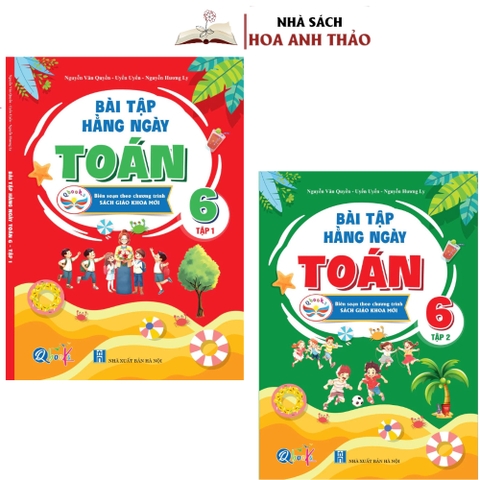Combo 2 quyển Bài tập hàng ngày Toán lớp 6 tập 1, tập 2 - Cánh diều