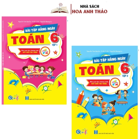 Combo 2 quyển Bài tập hàng ngày toán lớp 6 tập 1, tập 2 kết nối tri thức.