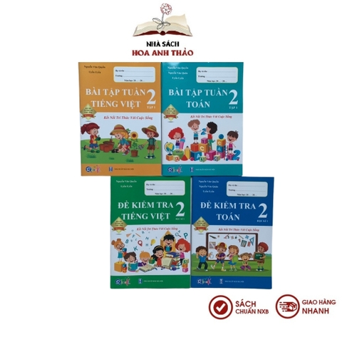 Combo 4 cuốn - Bài tập tuần và đề kiểm tra Toán và Tiếng Việt lớp 2 - Kết Nối Tri Thức - Học kỳ 1