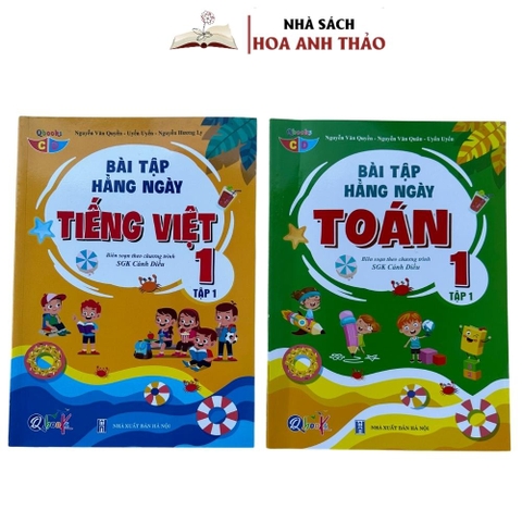 Combo 2 Sách - Combo Bài Tập Hằng Ngày Toán, Tiếng Việt Lớp 1 Tập 1i ( Cánh Diều )