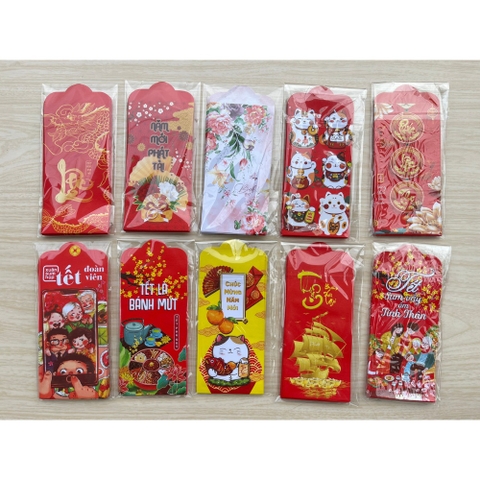 Bao Lì Xì Tết Đẹp Mẫu Truyền Thống - Combo 50 Chiếc ( Hình Giao Ngẫu Nhiên )