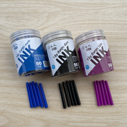 Mực Ống Xóa Được Cỡ Nhỏ, Mực Cỡ 2.6 Bút Máy Xóa Được - Hộp 50 ống