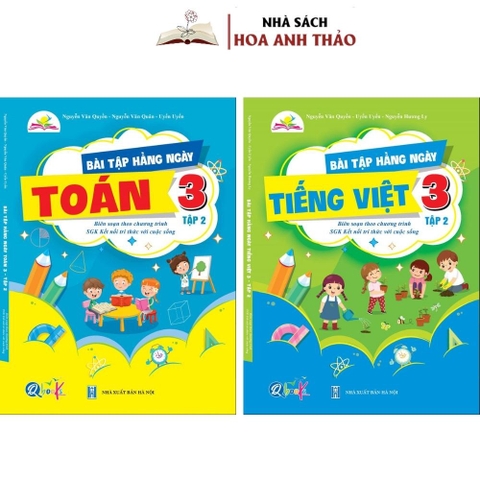 Combo 2 quyển  Bài Tập Hàng Ngày Toán Và Tiếng Việt Lớp 3 tập 2 KNTT