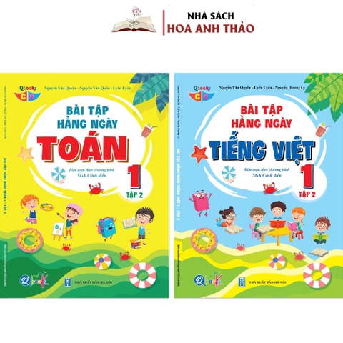 Sách - Combo Bài Tập Hàng Ngày Toán Và Tiếng Việt Lớp 1 - Cánh Diều - Tập 2
