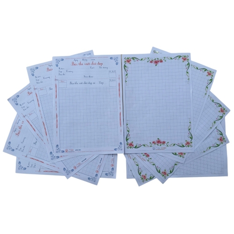 Sét 20 Tờ Giấy Luyện Viết Chữ Đẹp Và Bài Thi Chữ Đẹp