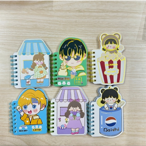 Sổ tay mini nhiều hình cute sổ lò xo A7