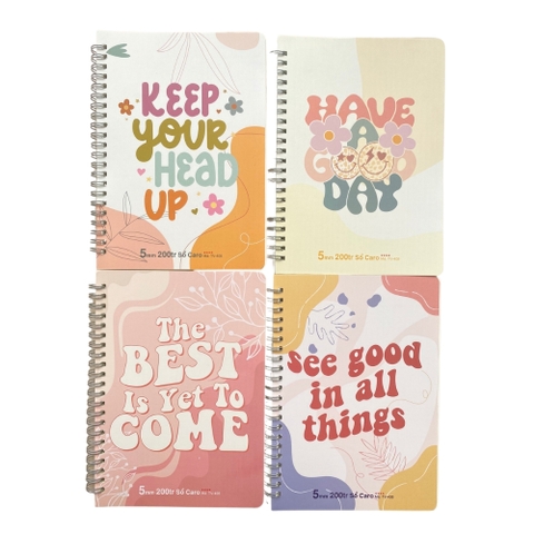 Sổ tay ghi chép lò xo kẻ caro 200 trang khổ A5