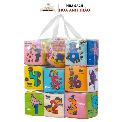 Bộ 8 Đồ Chơi Hình Khối Xúc Xắc Vui Nhộn Lalala Baby, Vừa Chơi Vừa Học Tập