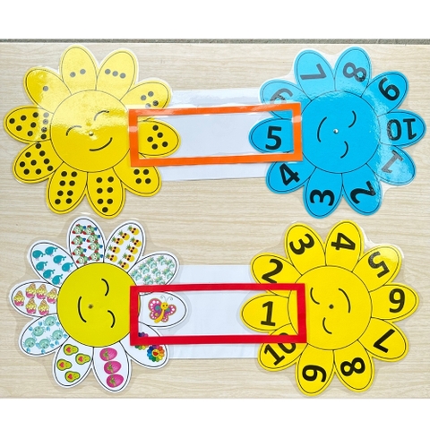 Hoa xoay học số 10 cánh mẫu giáo