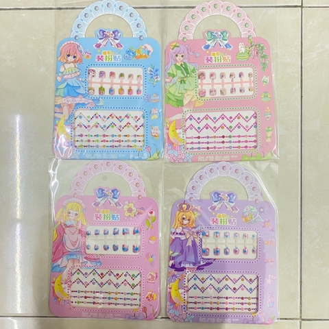 Vỉ đồ chơi trang điểm làm móng làm nails sticker 3D