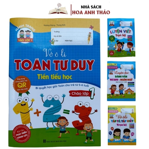 Sách - Bộ Vở Hành Trang Dành Cho Bé Vào Lớp 1 Luyện Đọc Luyện Viết Toán Tư Duy
