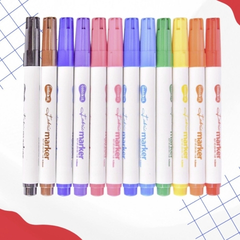 Bút Vẽ Lên Vải 12 Màu Fabric Marker Thiên Long Colokit FM-C002