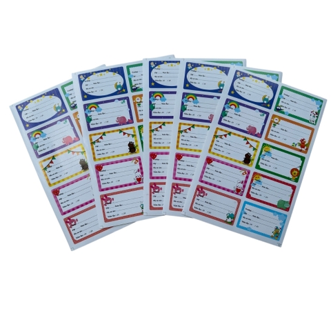Set 100 Nhãn Vở Có Decan Dán Sẵn Cho Học Sinh
