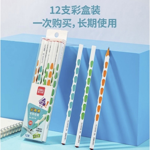 Bút Chì Định Vị 2B Deli Có Khắc Rãnh Graphite Pencil - No.58198