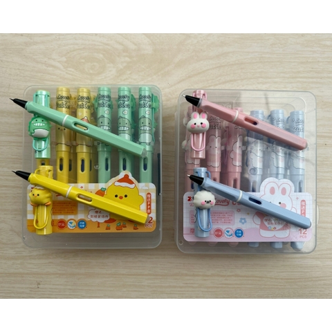 Bút Máy Tẩy Xoá Ngòi Mài gắn charm Hoạ Tiết Đang Yêu