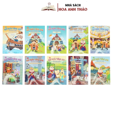 Combo 10 quyển Học ngữ pháp tiếng anh qua các câu chuyện