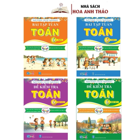 Sách - Bài tập tuần và đề kiểm tra toán lớp 6 tập 1, tập 2 - Cánh diều