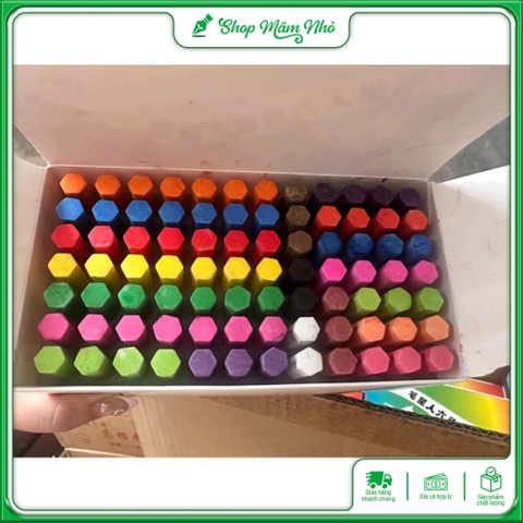 Phấn lục giác 19 màu 84 viên cao cấp, có xốp cố định - phấn dùng vẽ trang trí bảng, màu sắc tươi, rõ nét, ít bụi.