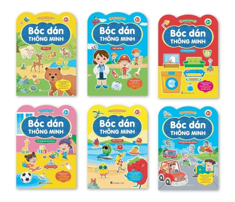 Combo 6 quyển Bóc dán thông minh song ngữ Việt Anh dành cho trẻ từ 2-6 tuổi