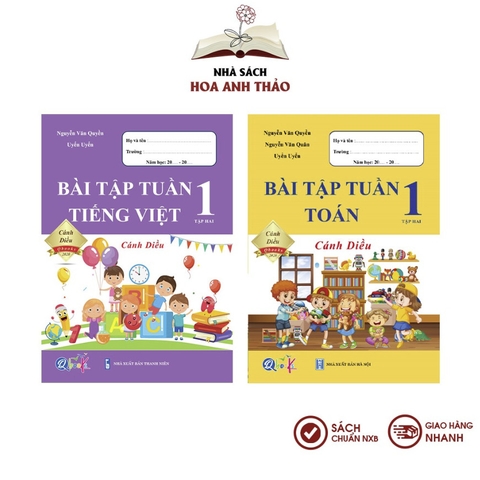 Combo 2 Sách - Bài tập tuần toán và tiếng việt lớp 1 học kỳ 2 Cánh diều