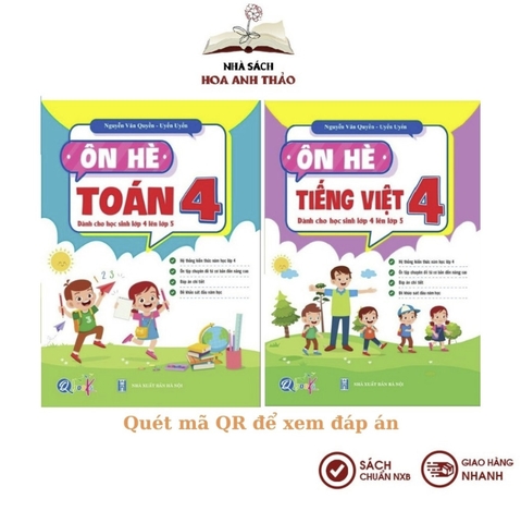 Combo 2 Sách - Ôn Hè Toán và Tiếng Việt 4 - Dành cho học sinh lớp 4 lên 5