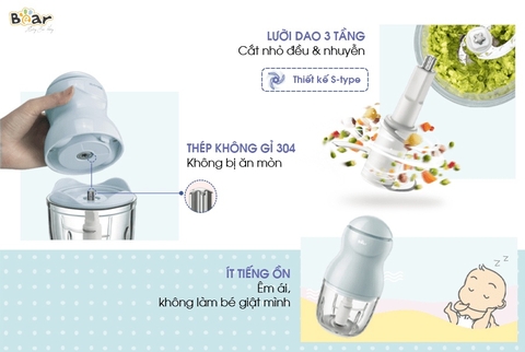 Máy xay ăn dặm cho bé Bear GR-B03V2 0,3 lít