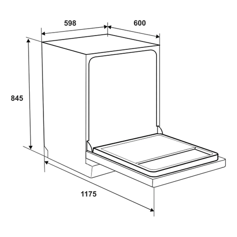 Máy rửa bát độc lập 14 bộ Hafele HDW-F602TB