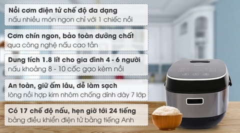 Nồi cơm cao tần Sharp 1.8 lít KS-IH191V-BK