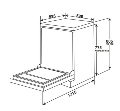 Máy rửa bát KAFF 17 bộ KF-SBL775B New Plus
