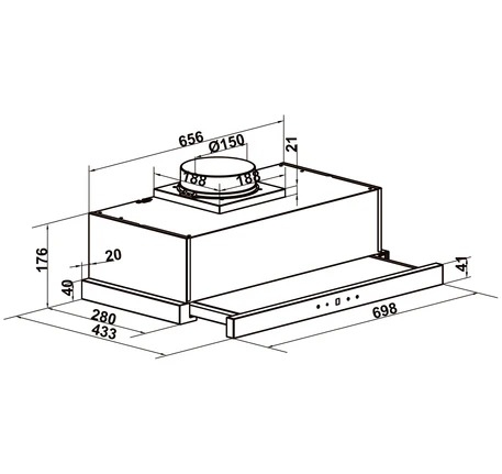 Máy hút mùi âm tủ Hafele HC-H7031TB