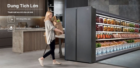 Tủ lạnh Aqua side by side inverter 646 lít AQR-S682XA (SLB)