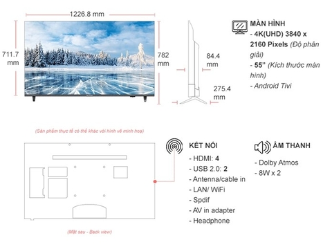 Android Tivi Sharp 4K 55 inch 4T-C55DJ3X