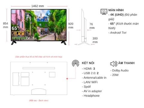 Android Tivi Sharp 4K 65 inch 4T-C65CK1X