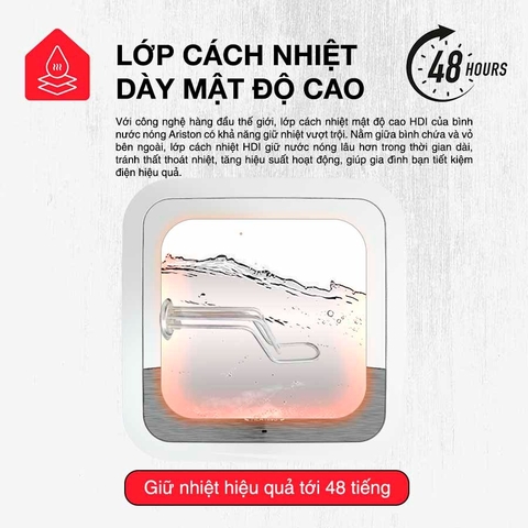 Binh nóng lạnh Ariston 15 lít vuông AN2 15 R 2.5 FE