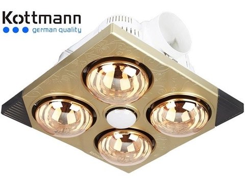 Đèn sưởi nhà tắm Âm trần Kottmann 4 bóng K4BT-G  (kết hợp đèn chiếu sáng)