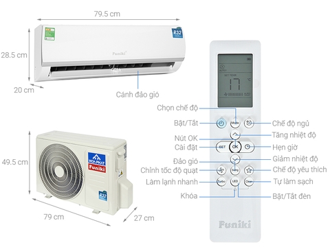 Điều hòa Funiki 12000 BTU một chiều HSC12TMU