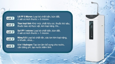 Máy lọc nước Kangaroo Hydrogen ion kiềm 5 lõi nóng lạnh KG10A7ES