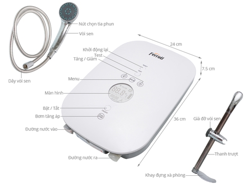 Bình nóng lạnh trực tiếp Ferroli Divo SDP