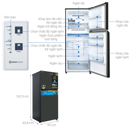 Tủ lạnh Panasonic inverter 326 lít NR-TL351VGMV