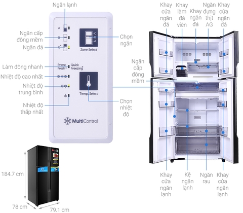 Tủ lạnh Panasonic inverter 550 lít NR-DZ601VGKV