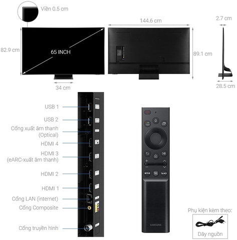 Smart Tivi Neo QLED Samsung 4K 65 inch 65QN90A