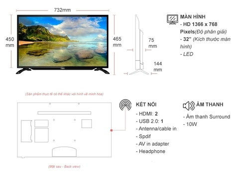 Tivi Led Sharp 32 inch 2T-C32BD1X
