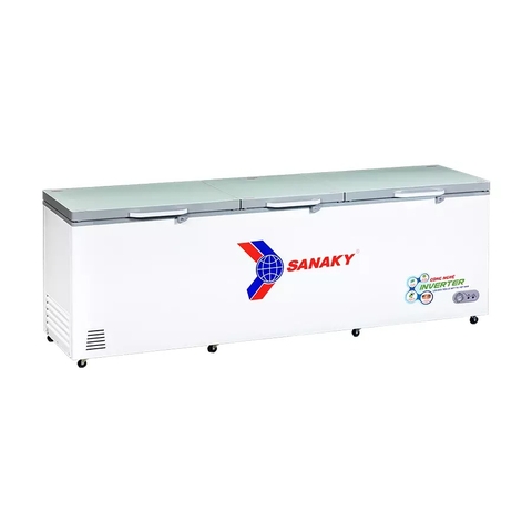 Tủ đông Sanaky mặt kính cường lực Inverter 1300 lít dàn đồng VH-1399HY4K