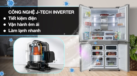 Tủ lạnh Sharp inverter 607 lít multi door SJ-FXPI689V-RS