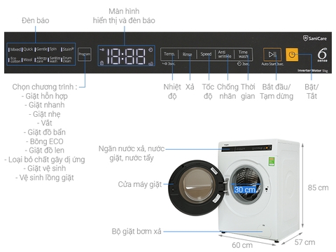 Máy giặt Whirlpool 9kg FWEB9002FW