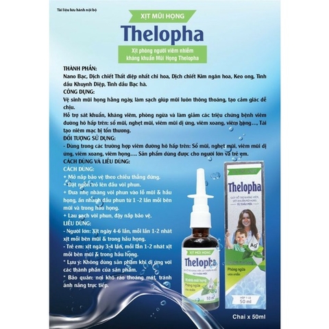 Dung dịch xịt mũi họng Thelopha K/96H/chai 50ml