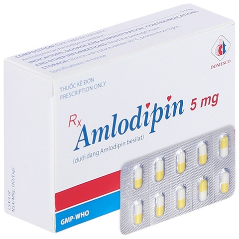 Amlodipin 5mg VNA H/3vỉ x10 viên - Domesco