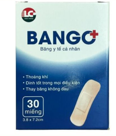 Băng dính y tế cá nhân Bango 38x72mm K/100H/30 miếng